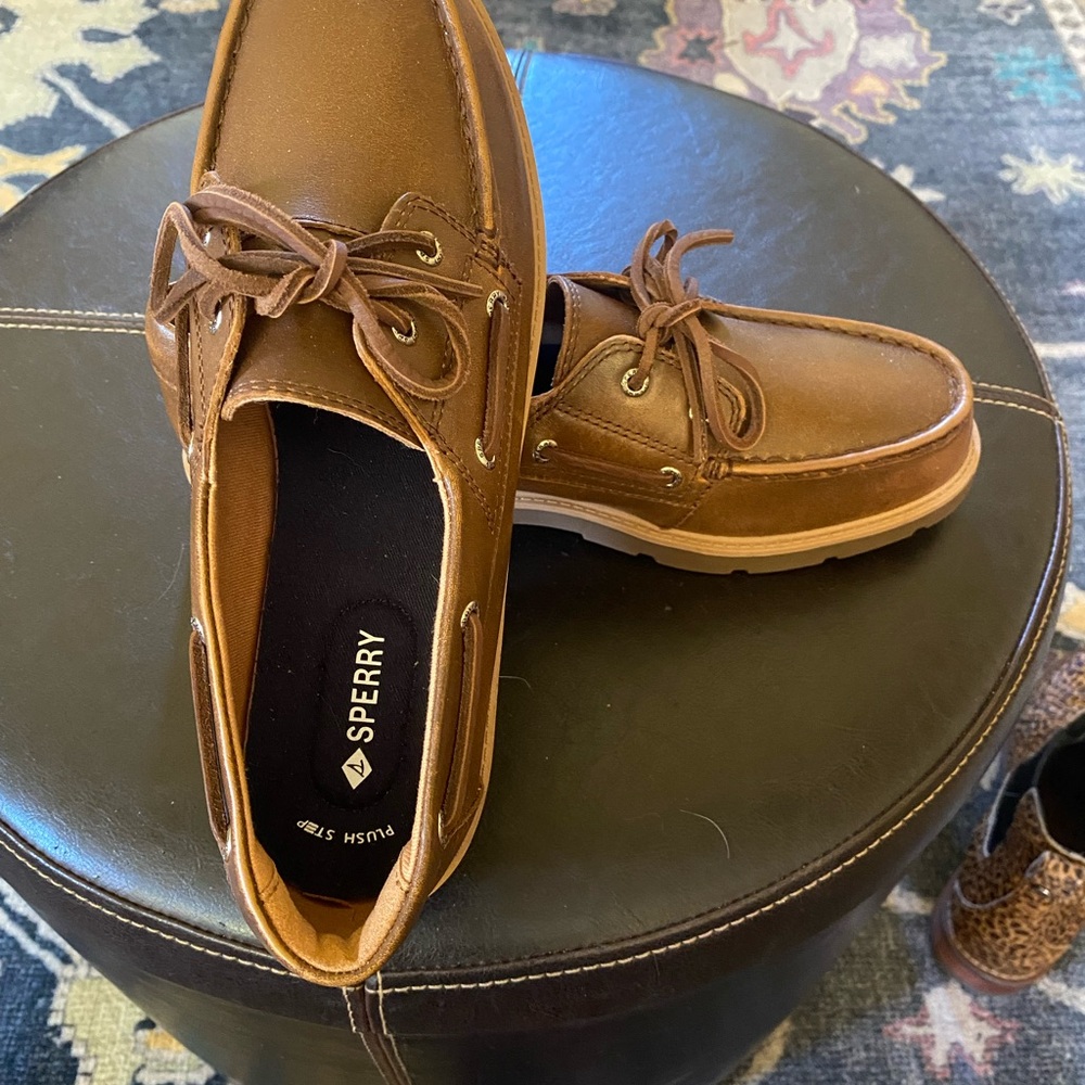 WOMENS Sperry Tan/Brown Leather Classic WellsBoat Shoes. NEW WITHOUT TAGS+NO BOX